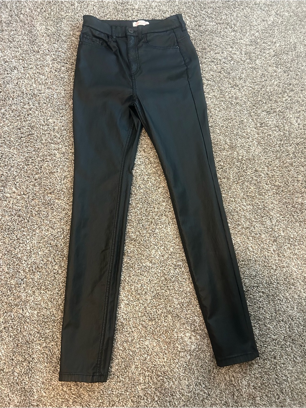 Blush Black Faux Leather Pants - Sleek High-Rise Style